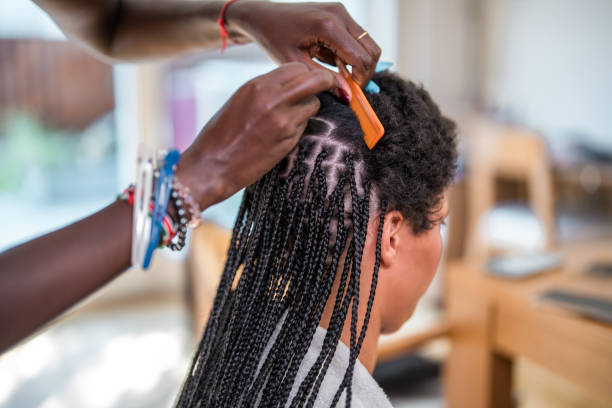 Professional African hair braiding at Ideal African Salon in Nadi, Fiji