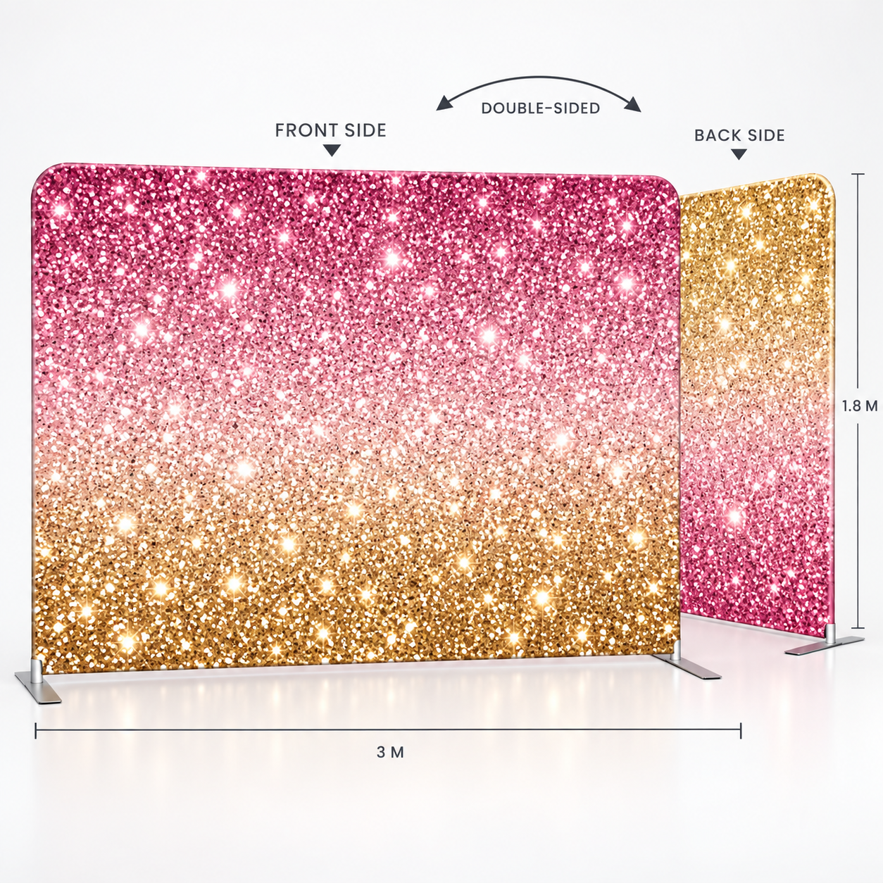 Double-sided tension fabric backdrop for hire in Nadi